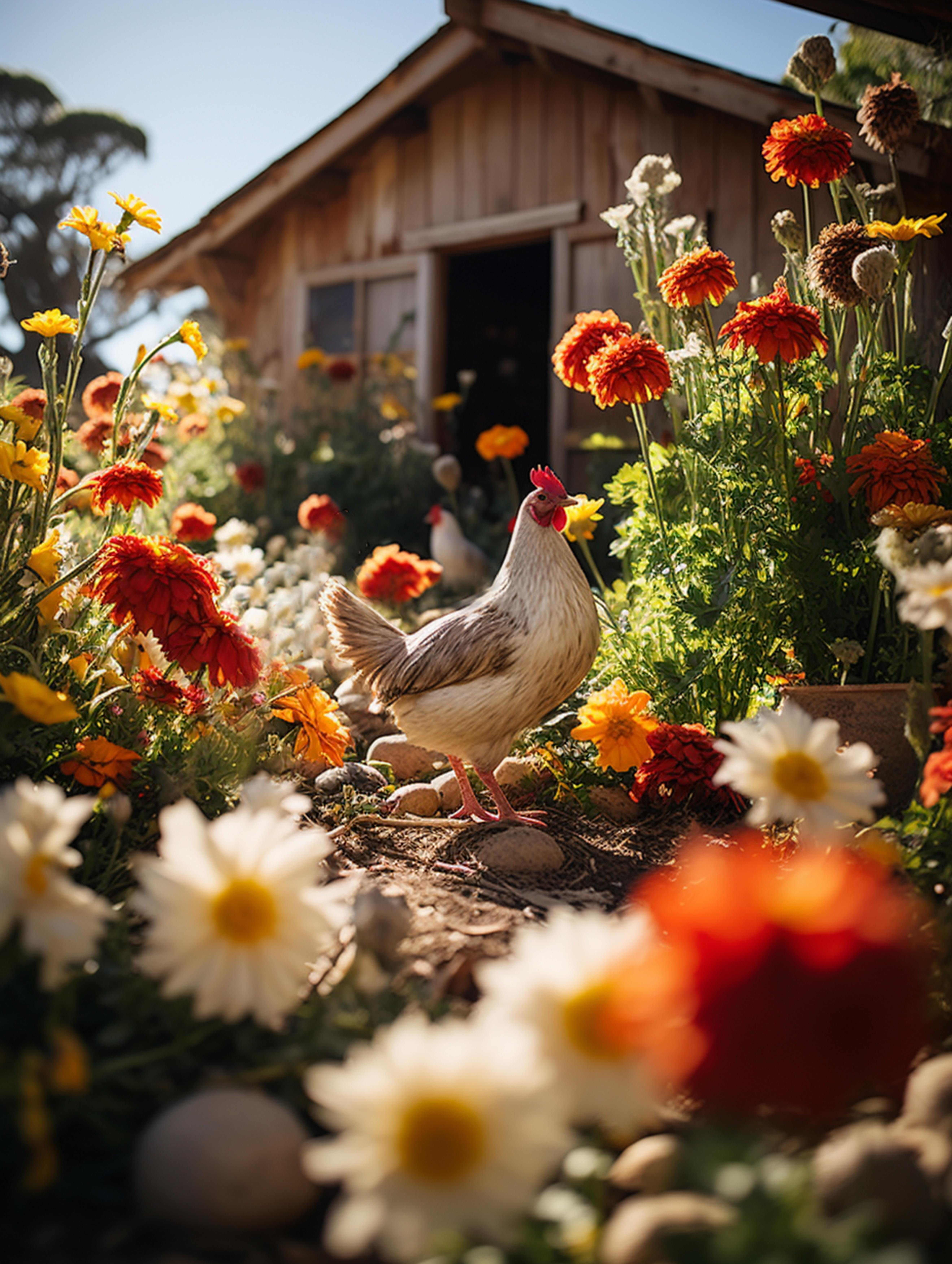 A farmer tending to chickens